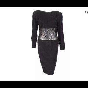 EREZ VINTAGE SUEDE AND LEATHER DRESS